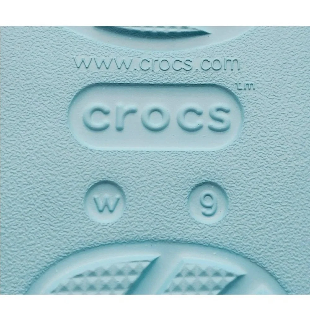 NWT CROCS Splash Shine Strappy Slide Sandals Aqua Blue - Picture 5 of 5